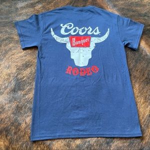 Coors Banquet Rodeo Dark Blue Short Sleeve Tee Shirt Western Graphic Tee